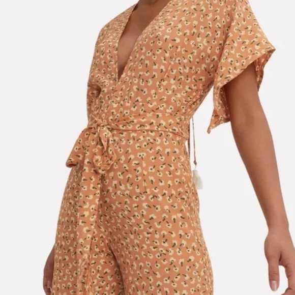 Faithfull the Brand | Cedric Jumpsuit in Vintage Bloom Peach Floral - Picture 1 of 5